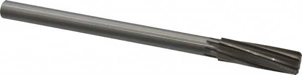 Made in USA - 11/16" High Speed Steel 8 Flute Chucking Reamer - Spiral Flute, 0.5615" Straight Shank, 2-1/4" Flute Length, 9" OAL - Exact Tooling