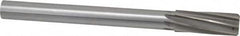 Made in USA - 1" High Speed Steel 8 Flute Chucking Reamer - Spiral Flute, 7/8" Straight Shank, 2-3/4" Flute Length, 10-1/2" OAL - Exact Tooling