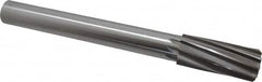 Made in USA - 1-1/2" High Speed Steel 10 Flute Chucking Reamer - Spiral Flute, 1-1/4" Straight Shank, 3-1/2" Flute Length, 12-1/2" OAL - Exact Tooling
