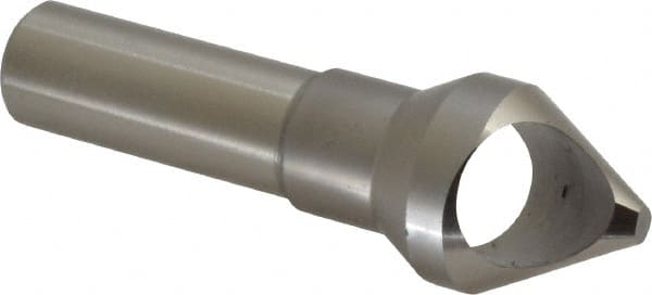 M.A. Ford - 13/16" Head Diam, 1/2" Shank Diam, 0 Flute 60° High Speed Steel Countersink - Bright Finish, 2-5/8" OAL, Single End, Straight Shank, Right Hand Cut - Exact Tooling