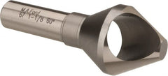 M.A. Ford - 1-1/8" Head Diam, 1/2" Shank Diam, 0 Flute 60° High Speed Steel Countersink - Bright Finish, 2-7/8" OAL, Single End, Straight Shank, Right Hand Cut - Exact Tooling