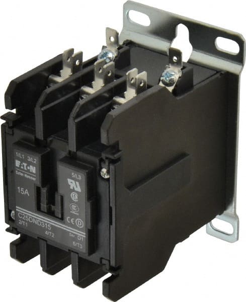 Eaton Cutler-Hammer - 3 Pole, 15 Amp Inductive Load, 110 to 120 Coil VAC at 50/60 Hz, Nonreversible Definite Purpose Contactor - Exact Tooling