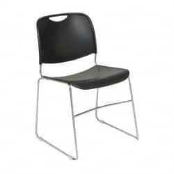 NPS - Polypropylene Black Chrome Stacking Chair - Silver Frame, 19-1/4 Inch Wide x 21-1/4 Inch Deep x 17-1/2 Inch High - Exact Tooling