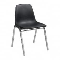 NPS - Polypropylene Black Stacking Chair - Silver Frame, 22 Inch Wide x 22-1/4 Inch Deep x 31 Inch High - Exact Tooling