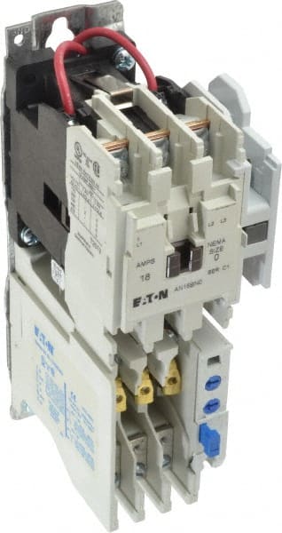 Eaton Cutler-Hammer - 110 Coil VAC at 50 Hz, 120 Coil VAC at 60 Hz, 18 Amp, Nonreversible Open Enclosure NEMA Motor Starter - 1 hp at 1 Phase - Exact Tooling