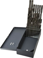 Made in USA - 1/16" to 1/2", Chucking Reamer Set - Spiral Flute, Right Hand Cut, 29 Pieces - Exact Tooling