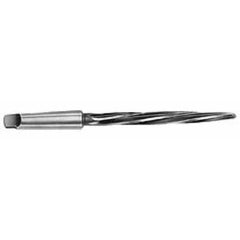 Interstate - 1-3/8" Reamer Diam, 1-1/8" Small End Diam, 4MT Morse Taper Shank, 7-3/8" Flute, Bridge Reamer - Exact Tooling