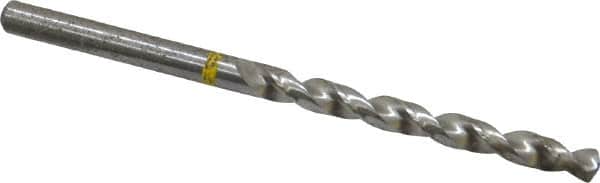 Accupro - 3/16" 130° Vanadium High Speed Steel Jobber Drill - Bright Finish, Right Hand Cut, Spiral Flute, Straight Shank, 86mm OAL, Split Point - Exact Tooling