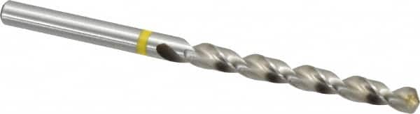 Accupro - #8 130° Vanadium High Speed Steel Jobber Drill - Bright Finish, Right Hand Cut, Spiral Flute, Straight Shank, 86mm OAL, Split Point - Exact Tooling