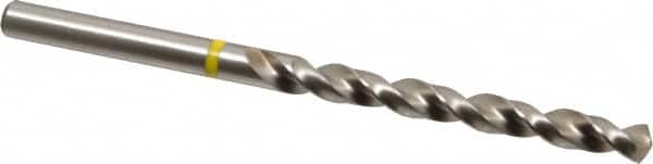 Accupro - 7/32" 130° Vanadium High Speed Steel Jobber Drill - Bright Finish, Right Hand Cut, Spiral Flute, Straight Shank, 93mm OAL, Split Point - Exact Tooling