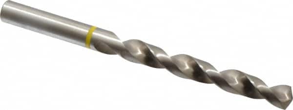 Accupro - 25/64" 130° Vanadium High Speed Steel Jobber Drill - Bright Finish, Right Hand Cut, Spiral Flute, Straight Shank, 133mm OAL, Split Point - Exact Tooling