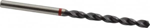 Accupro - 3.7mm 135° Cobalt Jobber Drill - TiAlN Finish, Right Hand Cut, Spiral Flute, Straight Shank, 70mm OAL, UX Point - Exact Tooling
