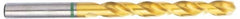 Accupro - #17 135° Cobalt Jobber Drill - TiN Finish, Right Hand Cut, Spiral Flute, Straight Shank, 80mm OAL, Split Point - Exact Tooling