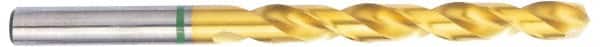 Accupro - 11/32" 135° Cobalt Jobber Drill - TiN Finish, Right Hand Cut, Spiral Flute, Straight Shank, 125mm OAL, Split Point - Exact Tooling