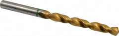 Accupro - 21/64" 135° Cobalt Jobber Drill - TiN Finish, Right Hand Cut, Spiral Flute, Straight Shank, 117mm OAL, Split Point - Exact Tooling