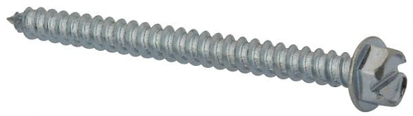 Value Collection - #14 Hex Washer Head Slotted Sheet Metal Screw - Steel, 3" Length Under Head, Grade 2 - Exact Tooling