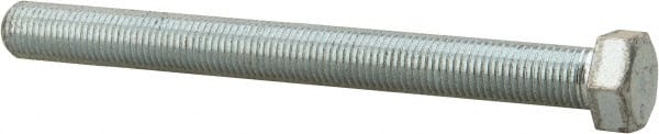 Made in North America - 7/16-20 UNF, 4-1/2" Length Under Head Hex Head Cap Screw - Fully Threaded, Grade 5 Steel, Zinc-Plated Finish, 5/8" Hex - Exact Tooling
