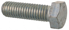 Made in North America - 1/2-13 UNC, 1-5/8" Length Under Head Hex Head Cap Screw - Partially Threaded, Grade 5 Steel, Zinc-Plated Finish, 3/4" Hex - Exact Tooling