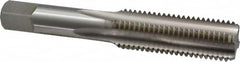 Hertel - M16x2.00 Metric Coarse 6H 4 Flute Bright Finish High Speed Steel Straight Flute Standard Hand Tap - Bottoming, Right Hand Thread, 3-13/16" OAL, D7 Limit - Exact Tooling