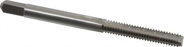 Hertel - #8-32 UNC 3 Flute Bright Finish High Speed Steel Straight Flute Standard Hand Tap - Bottoming, Right Hand Thread, 2-1/8" OAL, 3/4" Thread Length, H7 Limit - Exact Tooling