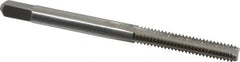 Hertel - #8-32 UNC 3 Flute Bright Finish High Speed Steel Straight Flute Standard Hand Tap - Bottoming, Right Hand Thread, 2-1/8" OAL, 3/4" Thread Length, H7 Limit - Exact Tooling