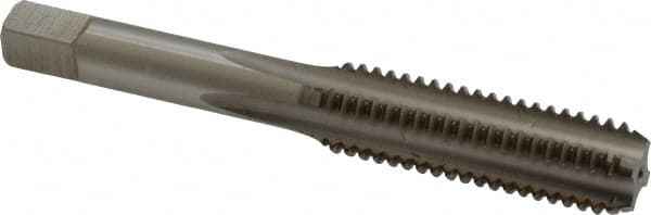 Hertel - 7/16-14 UNC 4 Flute Bright Finish High Speed Steel Straight Flute Standard Hand Tap - Bottoming, Right Hand Thread, 3-5/32" OAL, H3 Limit - Exact Tooling