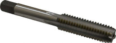 Hertel - 7/16-14 UNC 4 Flute Bright Finish High Speed Steel Straight Flute Standard Hand Tap - Bottoming, Right Hand Thread, 3-5/32" OAL, 1-7/16" Thread Length, H5 Limit - Exact Tooling