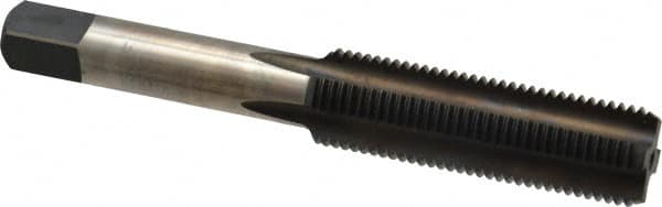 Hertel - 1/2-20 UNF 2B 4 Flute Bright Finish High Speed Steel Straight Flute Standard Hand Tap - Bottoming, Right Hand Thread, 3-3/8" OAL, 1-21/32" Thread Length, H5 Limit - Exact Tooling