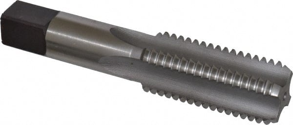 Hertel - 1-1/8 - 7 UNC 3B 4 Flute Bright Finish High Speed Steel Straight Flute Standard Hand Tap - Bottoming, Right Hand Thread, 5-7/16" OAL, H4 Limit - Exact Tooling