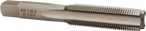 Hertel - M14x1.25 Metric Fine 4 Flute Bright Finish High Speed Steel Straight Flute Standard Hand Tap - Taper, Right Hand Thread, 3-19/32" OAL, D6 Limit - Exact Tooling