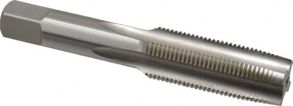 Hertel - M18x1.50 Metric Fine 4 Flute Bright Finish High Speed Steel Straight Flute Standard Hand Tap - Taper, Right Hand Thread, 4-1/32" OAL, D6 Limit - Exact Tooling