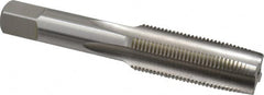 Hertel - M18x1.50 Metric Fine 4 Flute Bright Finish High Speed Steel Straight Flute Standard Hand Tap - Taper, Right Hand Thread, 4-1/32" OAL, D6 Limit - Exact Tooling