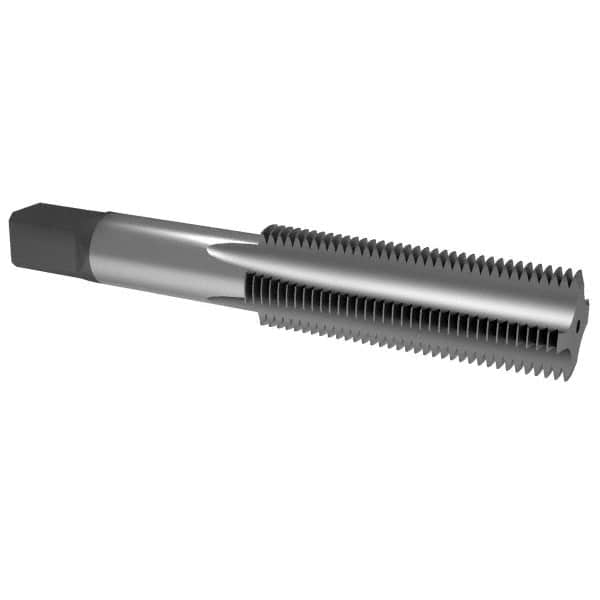 Hertel - 1-8 UNC 3B 4 Flute Bright Finish High Speed Steel Straight Flute Standard Hand Tap - Taper, Right Hand Thread, 5-1/8" OAL, H4 Limit - Exact Tooling