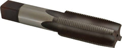 Hertel - 1-1/8 - 12 UNF 3B 4 Flute Bright Finish High Speed Steel Straight Flute Standard Hand Tap - Taper, Right Hand Thread, 5-7/16" OAL, H4 Limit - Exact Tooling