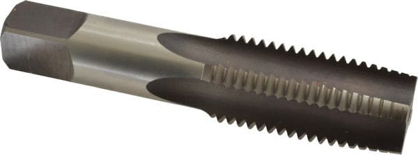 Hertel - 1-1/4 - 7 UNC 3B 4 Flute Bright Finish High Speed Steel Straight Flute Standard Hand Tap - Taper, Right Hand Thread, 5-3/4" OAL, H4 Limit - Exact Tooling