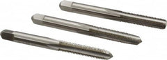 Hertel - 1/4-28 UNF, 4 Flute, Bottoming, Plug & Taper, Bright Finish, High Speed Steel Tap Set - 2-1/2" OAL, 2B/3B Class of Fit - Exact Tooling