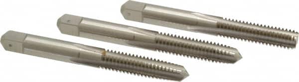Hertel - 5/16-18 UNC, 4 Flute, Bottoming, Plug & Taper, Bright Finish, High Speed Steel Tap Set - 2-23/32" OAL, 2B/3B Class of Fit - Exact Tooling