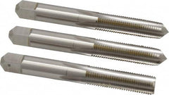 Hertel - 3/8-24 UNF, 4 Flute, Bottoming, Plug & Taper, Bright Finish, High Speed Steel Tap Set - 2-15/16" OAL, 2B/3B Class of Fit - Exact Tooling