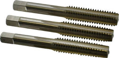 Hertel - 7/16-14 UNC, 4 Flute, Bottoming, Plug & Taper, Bright Finish, High Speed Steel Tap Set - 3-5/32" OAL, 2B/3B Class of Fit - Exact Tooling