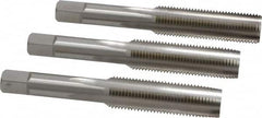 Hertel - 1/2-20 UNF, 4 Flute, Bottoming, Plug & Taper, Bright Finish, High Speed Steel Tap Set - 3-3/8" OAL, 2B/3B Class of Fit - Exact Tooling