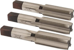 Hertel - 7/8-14 UNF, 4 Flute, Bottoming, Plug & Taper, Bright Finish, High Speed Steel Tap Set - 4-11/16" OAL, 2B/3B Class of Fit - Exact Tooling
