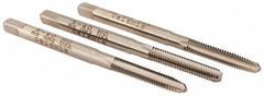 Hertel - #5-40 UNC, 3 Flute, Bottoming, Plug & Taper, Bright Finish, High Speed Steel Tap Set - 1-15/16" OAL, 2B/3B Class of Fit - Exact Tooling
