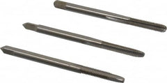 Hertel - #6-40 UNF, 3 Flute, Bottoming, Plug & Taper, Bright Finish, High Speed Steel Tap Set - 2" OAL, 2B/3B Class of Fit - Exact Tooling