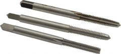 Hertel - #8-32 UNC, 4 Flute, Bottoming, Plug & Taper, Bright Finish, High Speed Steel Tap Set - 2-1/8" OAL, 2B/3B Class of Fit - Exact Tooling