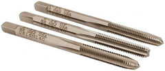 Hertel - #8-36 UNF, 4 Flute, Bottoming, Plug & Taper, Bright Finish, High Speed Steel Tap Set - 2-1/8" OAL, 2B/3B Class of Fit - Exact Tooling