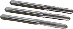Hertel - #10-24 UNC, 4 Flute, Bottoming, Plug & Taper, Bright Finish, High Speed Steel Tap Set - 2-3/8" OAL, 2B/3B Class of Fit - Exact Tooling