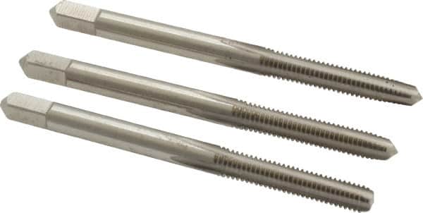 Hertel - M4x0.70 Metric Coarse, 4 Flute, Bottoming, Plug & Taper, Bright Finish, High Speed Steel Tap Set - 2-1/8" OAL, 6H Class of Fit - Exact Tooling