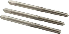 Hertel - M4x0.70 Metric Coarse, 4 Flute, Bottoming, Plug & Taper, Bright Finish, High Speed Steel Tap Set - 2-1/8" OAL, 6H Class of Fit - Exact Tooling