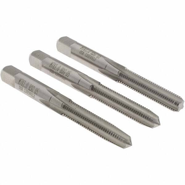 Hertel - M7x1.00, D5, 4 Flutes, Bottoming, Plug, Taper Chamfer, Bright Finish, High Speed Steel Tap Set - 6H Class of Fit - Exact Tooling