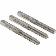 Hertel - M7x1.00, D5, 4 Flutes, Bottoming, Plug, Taper Chamfer, Bright Finish, High Speed Steel Tap Set - 6H Class of Fit - Exact Tooling